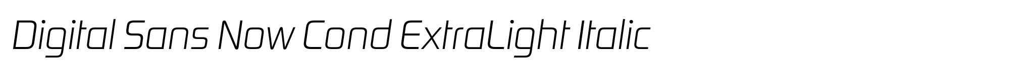 Digital Sans Now Cond ExtraLight Italic image